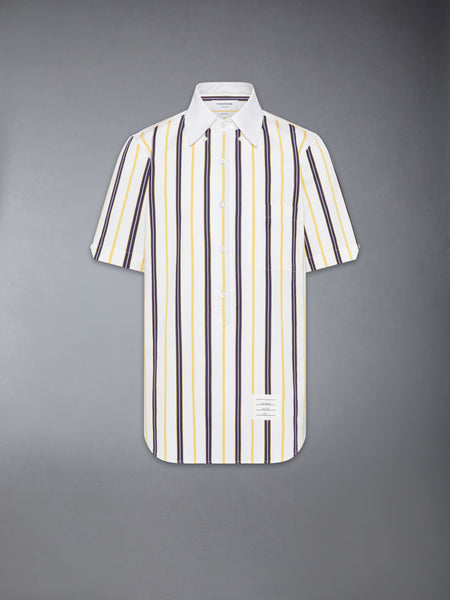 REPP STRIPE POPLIN SHORT SLEEVE SHIRT PALE YELLOW