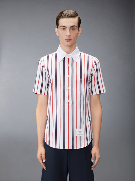 REPP STRIPE POPLIN SHORT SLEEVE SHIRT RWBWHT