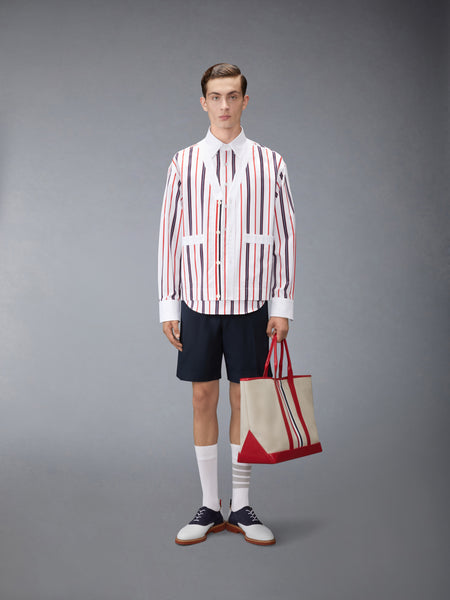 REPP STRIPE POPLIN SHORT SLEEVE SHIRT RWBWHT