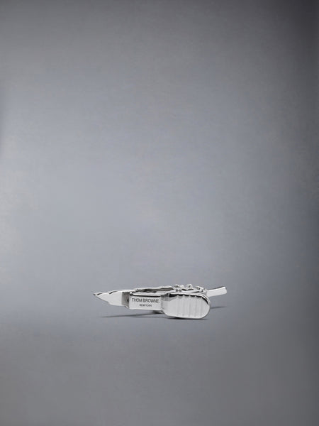 STERLING SILVER FEATHER TIE BAR SILVER