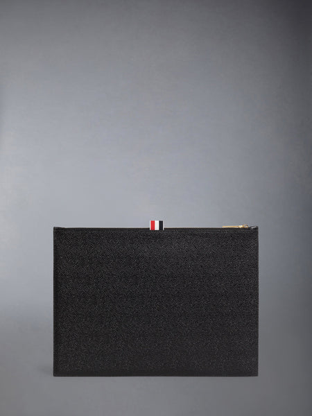 PEBBLE GRAIN LOCK MEDIUM DOCUMENT HOLDER BLACK