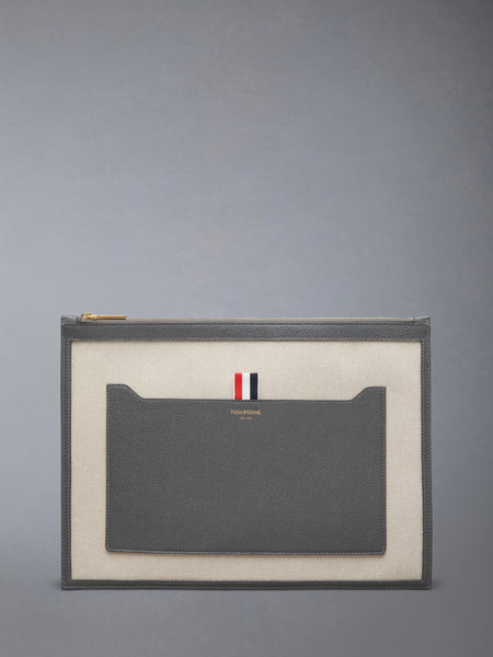 COTTON CANVAS MEDIUM POUCH NATURAL