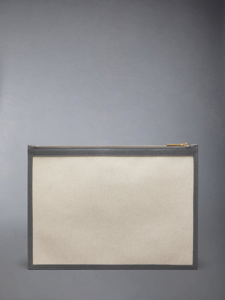 COTTON CANVAS MEDIUM POUCH NATURAL
