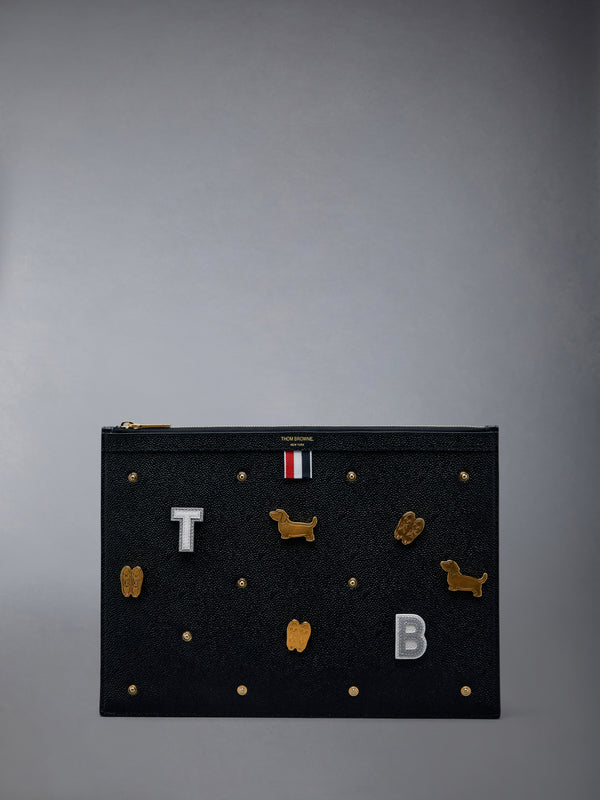 Polka Dot Pebble Grain Leather Medium Document Holder - featured image