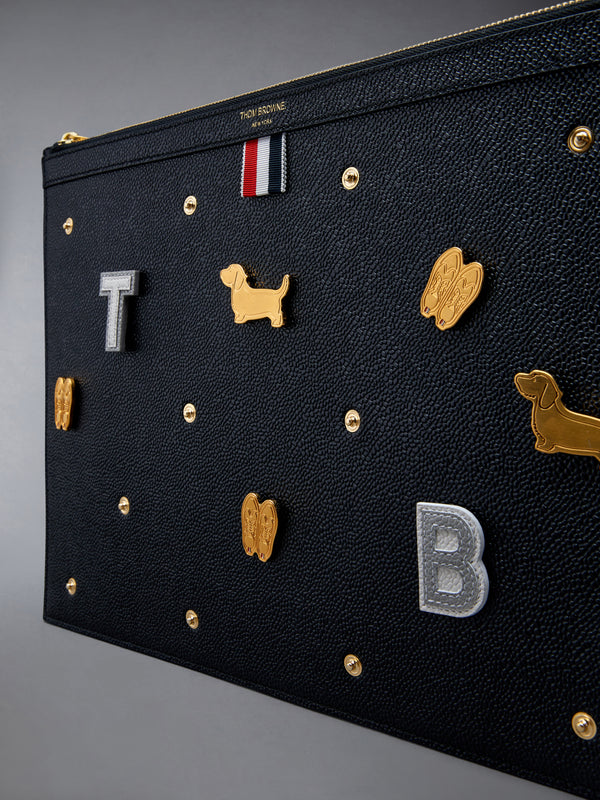 Polka Dot Pebble Grain Leather Medium Document Holder - image 3