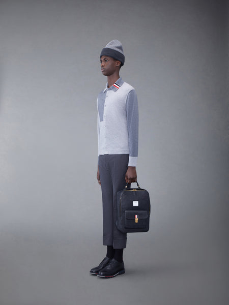 Pebble Grain Leather School Backpack BLACK