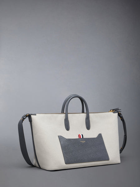 MEDIUM DUFFLE IN SALT AND PEPPER COTTON CANVAS NATURAL
