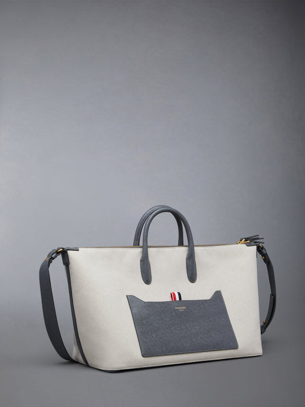 MEDIUM DUFFLE IN SALT AND PEPPER COTTON CANVAS - image 5