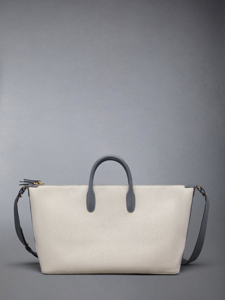 MEDIUM DUFFLE IN SALT AND PEPPER COTTON CANVAS NATURAL