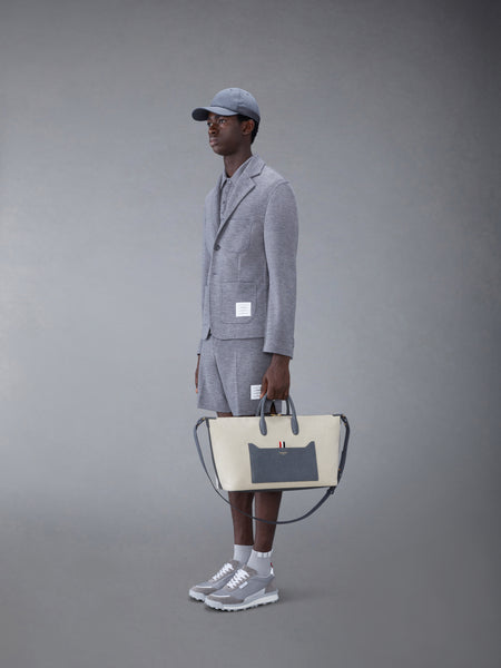 MEDIUM DUFFLE IN SALT AND PEPPER COTTON CANVAS NATURAL