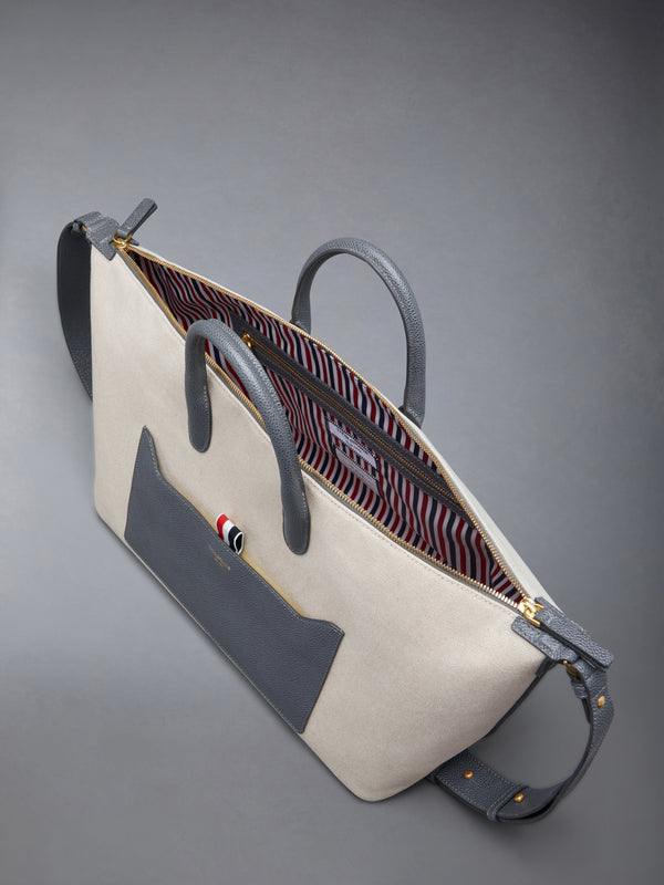 MEDIUM DUFFLE IN SALT AND PEPPER COTTON CANVAS - image 4