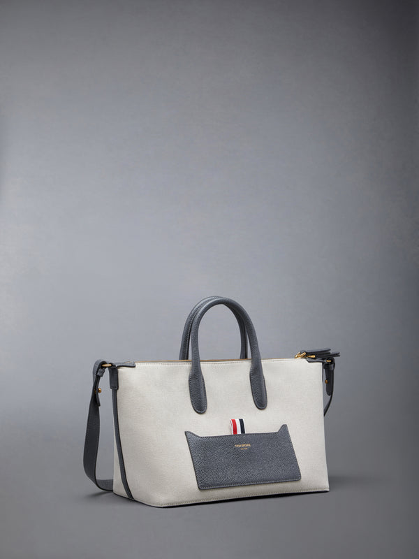 SMALL DUFFLE IN SALT AND PEPPER COTTON CANVAS - image 3