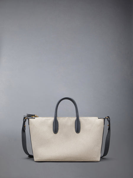 SMALL DUFFLE IN SALT AND PEPPER COTTON CANVAS NATURAL