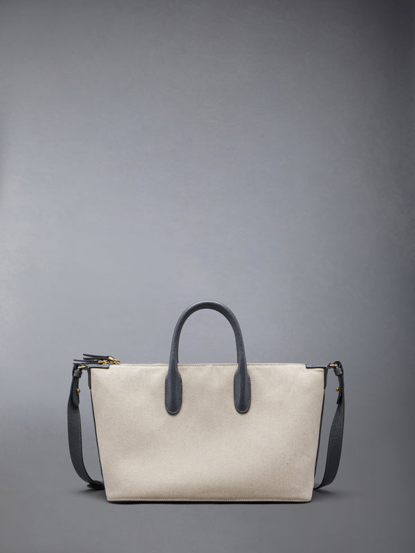 SMALL DUFFLE IN SALT AND PEPPER COTTON CANVAS - image 4