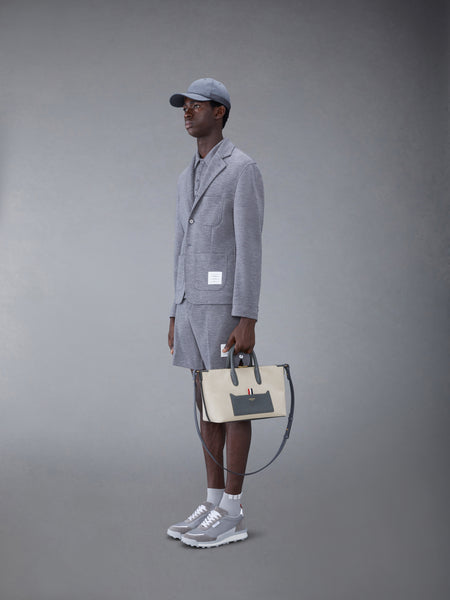 SMALL DUFFLE IN SALT AND PEPPER COTTON CANVAS NATURAL