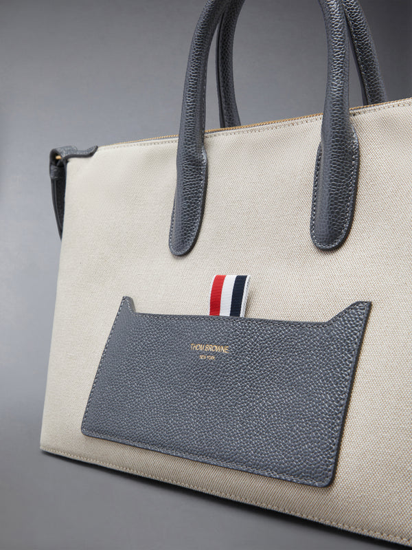 SMALL DUFFLE IN SALT AND PEPPER COTTON CANVAS - image 6