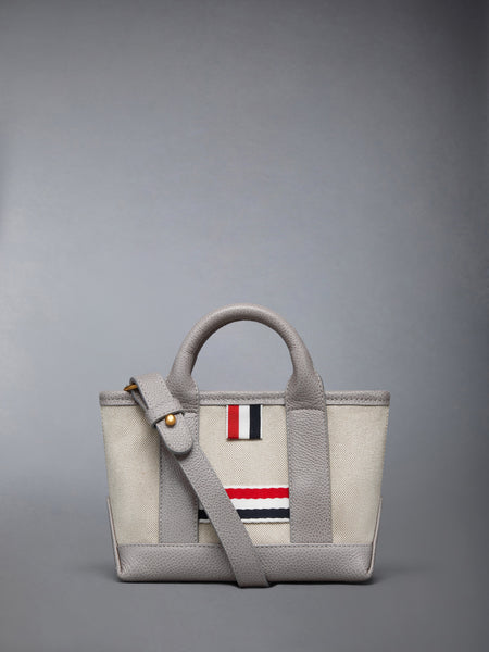 MICRO TOOL TOTE IN SALT AND PEPPER COTTON CANVAS LT GREY