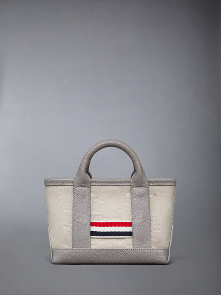 MICRO TOOL TOTE IN SALT AND PEPPER COTTON CANVAS LT GREY