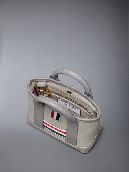 MICRO TOOL TOTE IN SALT AND PEPPER COTTON CANVAS LT GREY