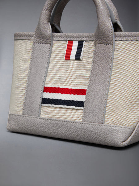 MICRO TOOL TOTE IN SALT AND PEPPER COTTON CANVAS LT GREY