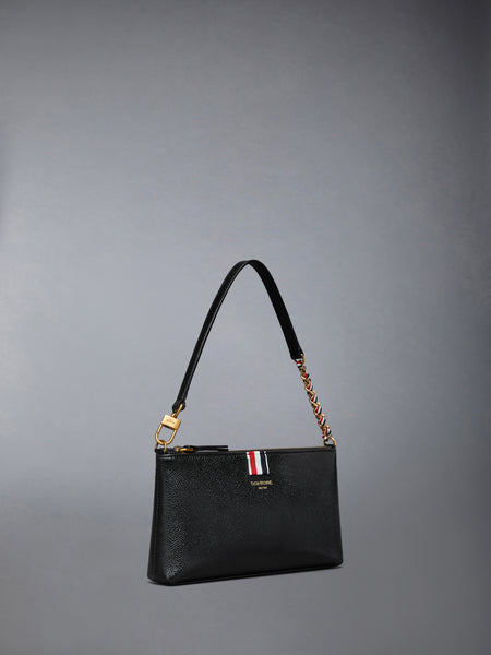 PEBBLE GRAIN ZIPPED MINI BAG BLACK