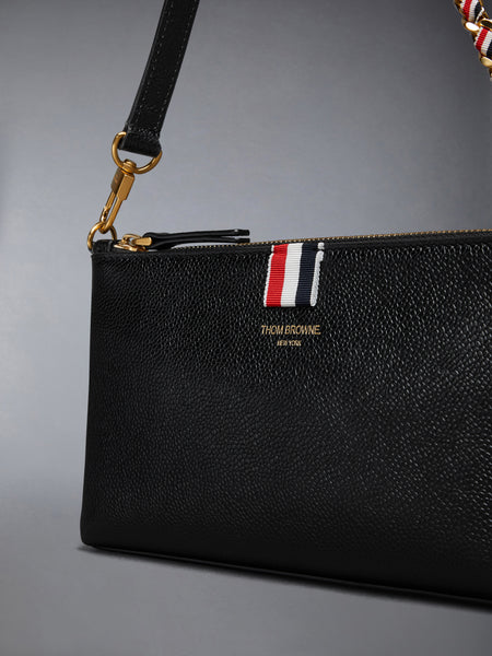 PEBBLE GRAIN ZIPPED MINI BAG BLACK