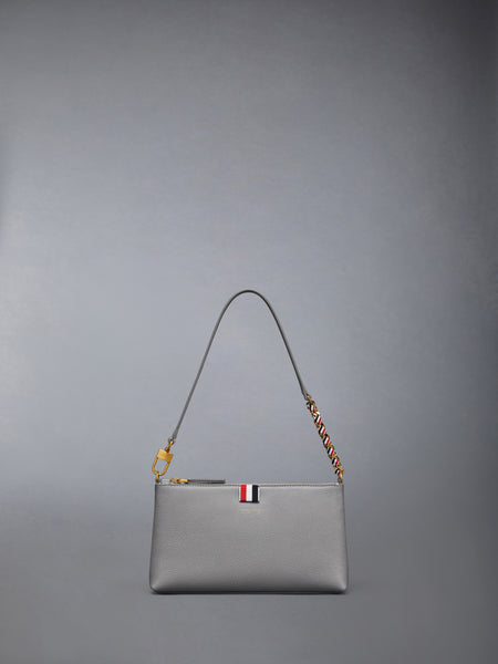 PEBBLE GRAIN ZIPPED MINI BAG LIGHT GREY