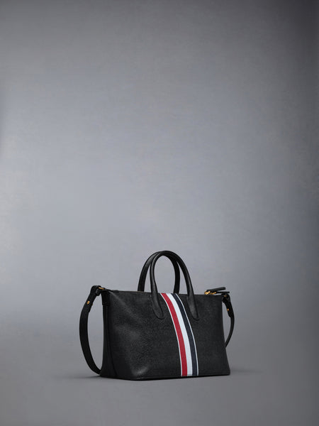 PEBBLE GRAIN SMALL DUFFLE BAG BLACK