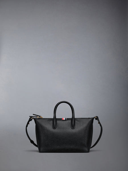 PEBBLE GRAIN SMALL DUFFLE BAG BLACK