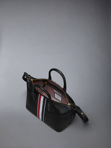 PEBBLE GRAIN SMALL DUFFLE BAG BLACK