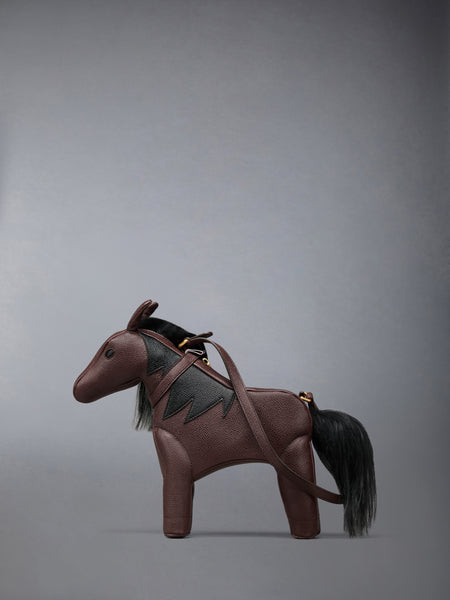 BABY HORSE BAG IN PEBBLE GRAIN LEATHER DARK BROWN