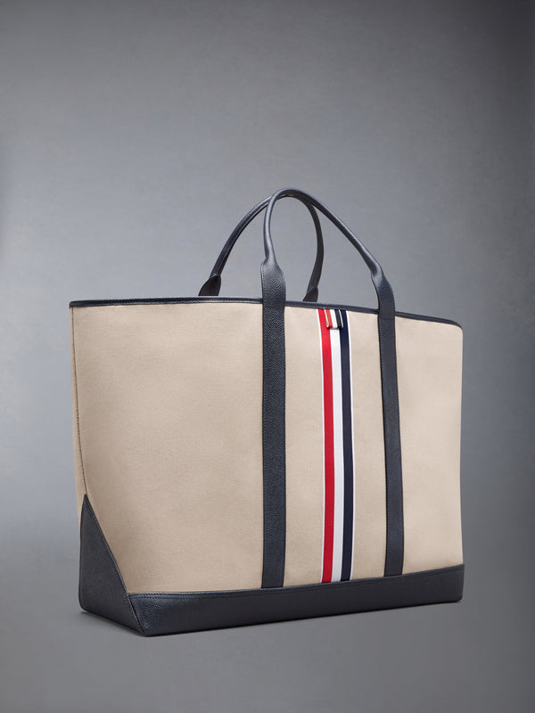 RWB STRIPE OVERSIZED TOOL TOTE IN SALT AND PEPPER COTTON CANVAS - image 2