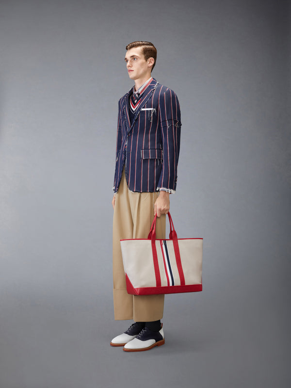 RWB STRIPE MEDIUM TOOL TOTE IN SALT AND PEPPER COTTON CANVAS - image 4
