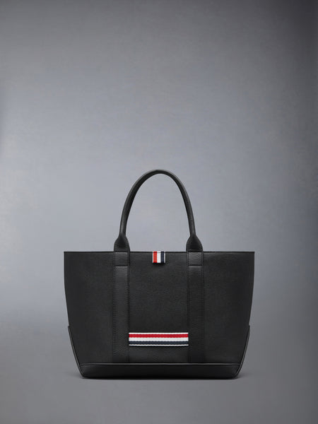 SMALL TOOL TOTE IN SOFT PEBBLE GRAIN LEATHER BLACK