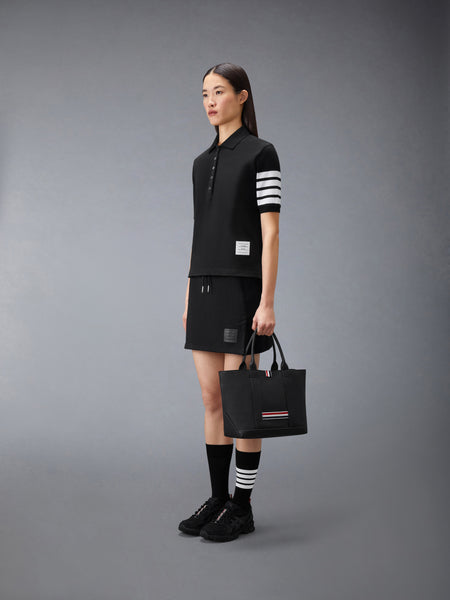 SMALL TOOL TOTE IN SOFT PEBBLE GRAIN LEATHER BLACK