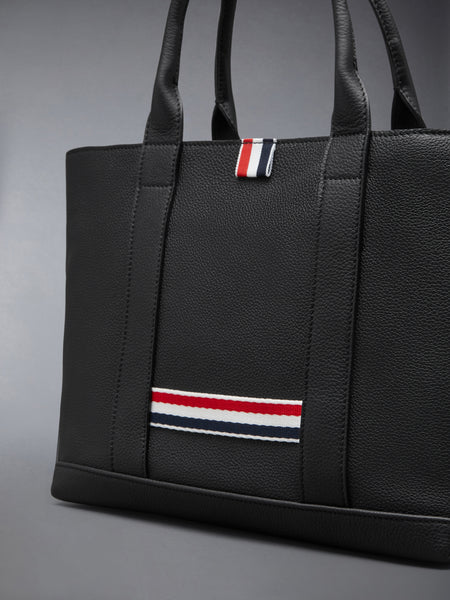 SMALL TOOL TOTE IN SOFT PEBBLE GRAIN LEATHER BLACK