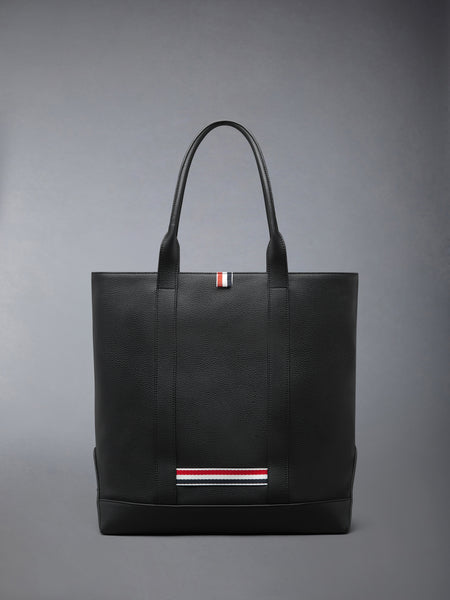 VERTICAL TOOL TOTE IN SOFT PEBBLE GRAIN LEATHER BLACK