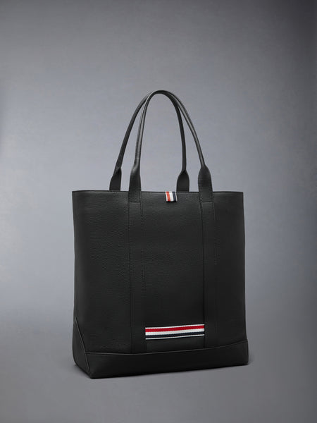 VERTICAL TOOL TOTE IN SOFT PEBBLE GRAIN LEATHER BLACK