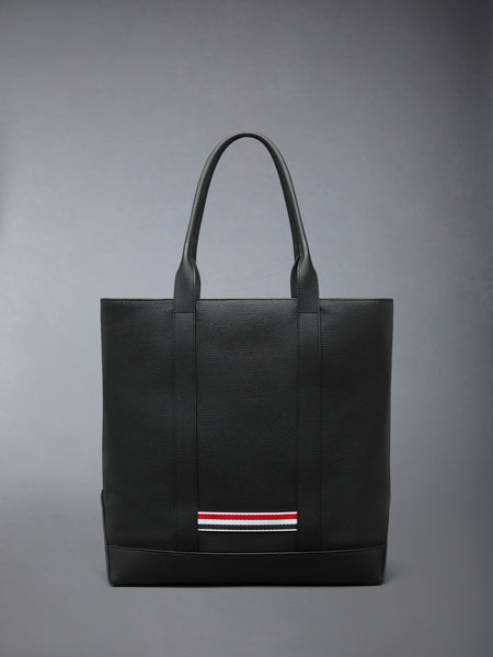 VERTICAL TOOL TOTE IN SOFT PEBBLE GRAIN LEATHER BLACK