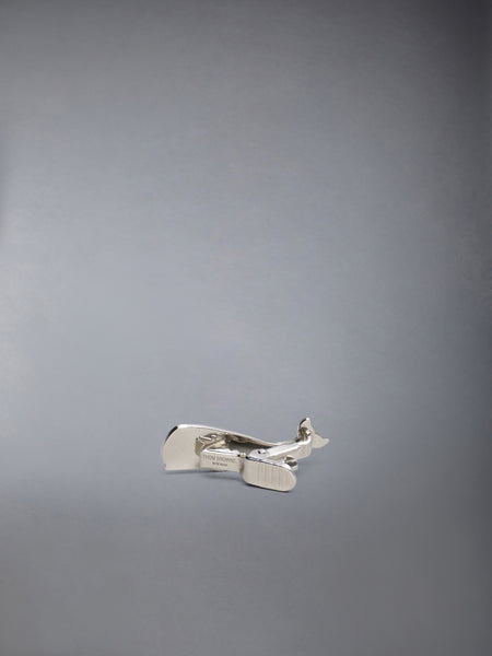 STERLING SILVER WHALE TIE BAR SILVER
