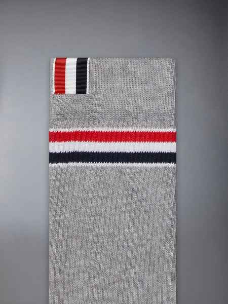 RWB STRIPE ATHLETIC MID CALF SOCKS LT GREY