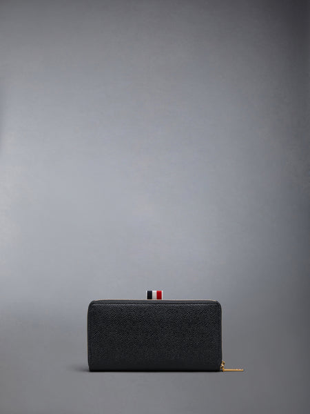 PEBBLE GRAIN LONG ZIP WALLET BLACK