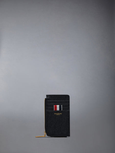 PEBBLE GRAIN COIN CARD HOLDER BLACK