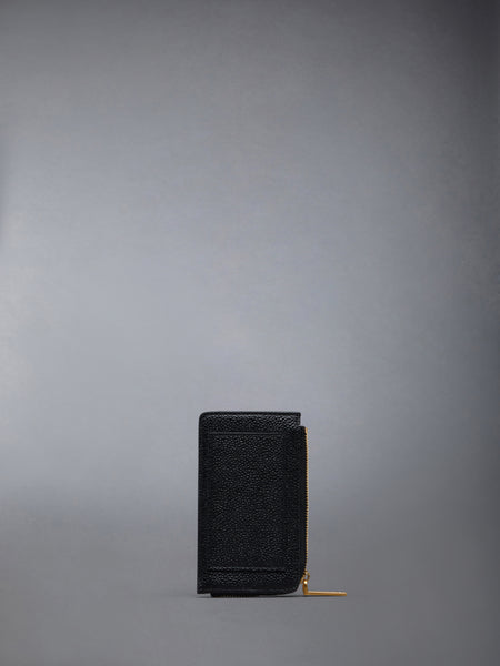 PEBBLE GRAIN COIN CARD HOLDER BLACK