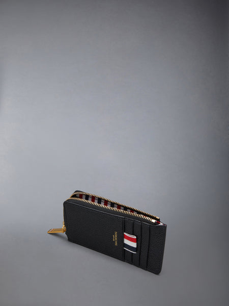 PEBBLE GRAIN COIN CARD HOLDER BLACK