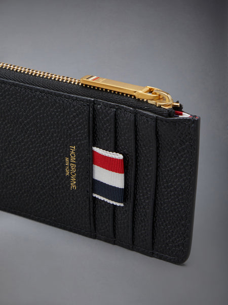 PEBBLE GRAIN COIN CARD HOLDER BLACK