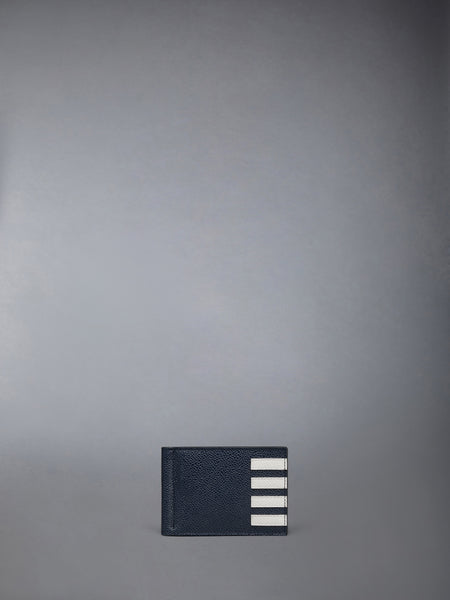 PEBBLE GRAIN 4-BAR MONEY CLIP WALLET NAVY