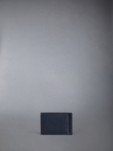 PEBBLE GRAIN 4-BAR MONEY CLIP WALLET NAVY