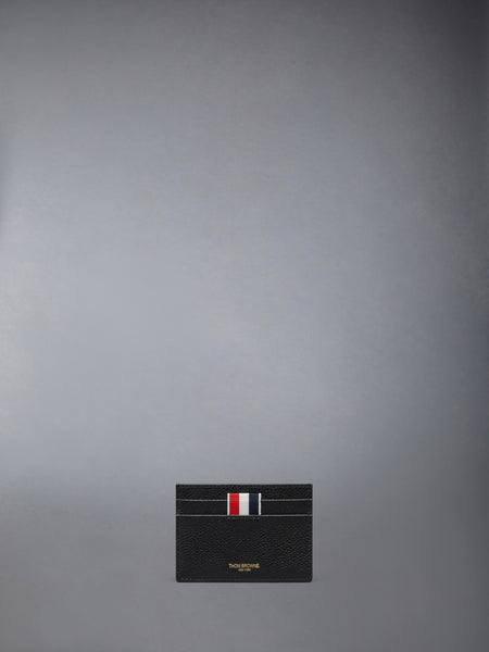 PEBBLE GRAIN HECTOR SINGLE CARD HOLDER BLACK
