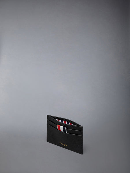 PEBBLE GRAIN HECTOR SINGLE CARD HOLDER BLACK